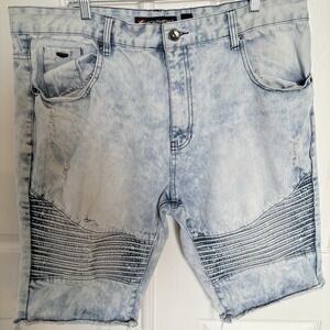 Southpole Shorts Mens 40 Blue Jean Vtg Y2K Skater Baggy Loose‎ Light Wash Grunge